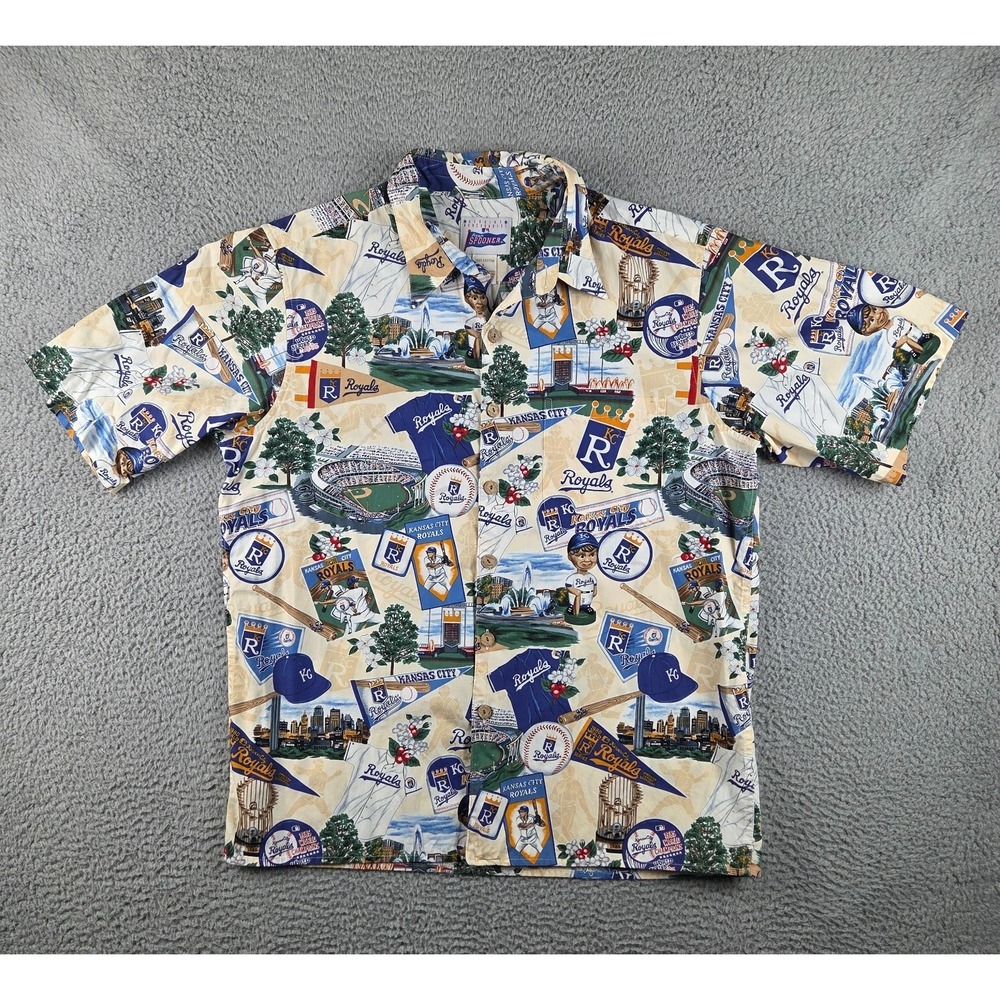 Reyn Spooner MLB Kansas City Royals Baseball Hawaiian Shirt Mens Large